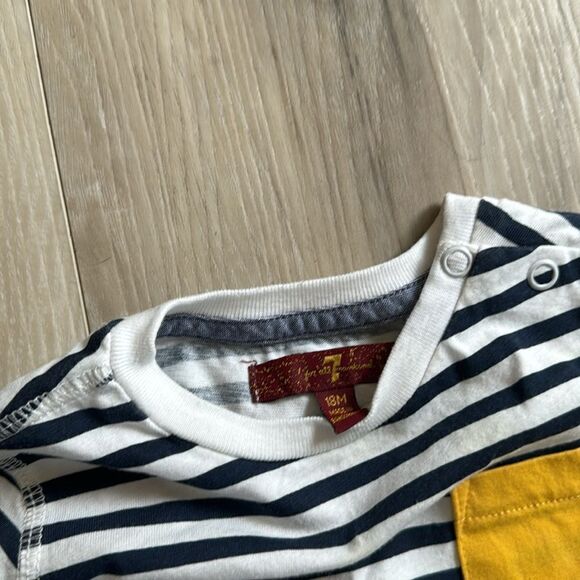 7 For all Mankind Long Sleeve Striped Pocket Tee, Baby 18M - Picture 5 of 5